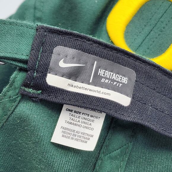 University of Oregon Ducks Nike Heritage86 Dri-Fit Strapback Hat Cap NCAA Green - Picture 6 of 6